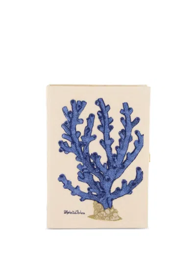 Olympia Le-tan Blue Coral Clutch Bag In Nude
