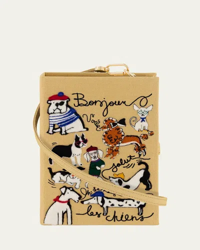 Olympia Le-tan Bonjour Les Chiens Book Clutch Bag In Brown