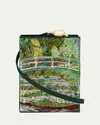 Olympia Le-tan Bridge Over A Pond Of Water Lillies Monet Book Clutch Bag In Vert Vif