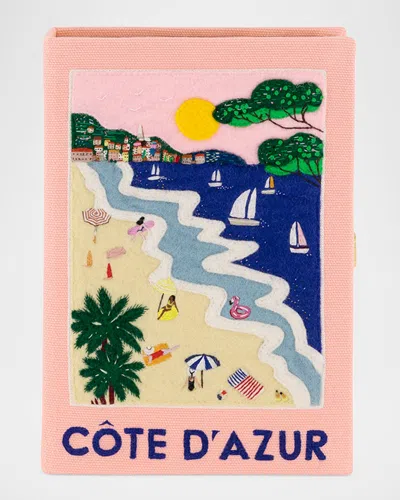 Olympia Le-tan Cote D'azur Book Clutch Bag In Rose Tex