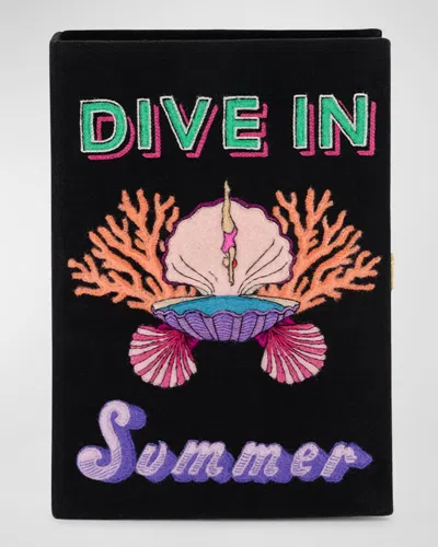 Olympia Le-tan Dive In Summer Book Clutch Bag In Black