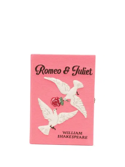 Olympia Le-tan Doves Appliqué 'romeo And Juliet' Clutch In Pink