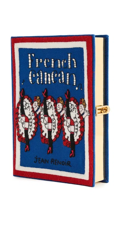 Olympia Le-tan French Cancan Book Clutch Navy Pierre