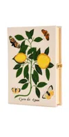 OLYMPIA LE-TAN LEMONS AND BUTTERFLIES BOOK CLUTCH NACRE