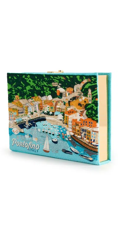 Olympia Le-tan Portofino Book Clutch Dark Turquoise In Multi