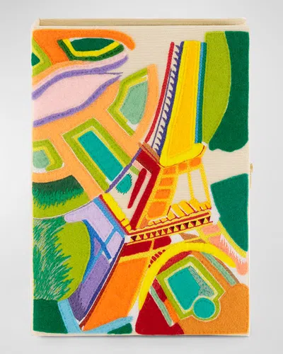 Olympia Le-tan Robert Delaunay's Eiffel Tower Book Clutch Bag In Bosco