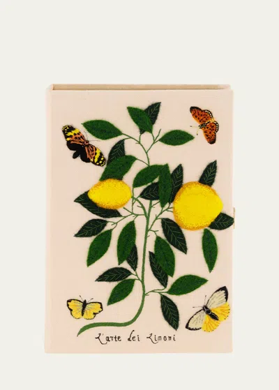OLYMPIA LE-TAN SMALL LEMONS AND BUTTERFLIES BOOK CLUTCH BAG