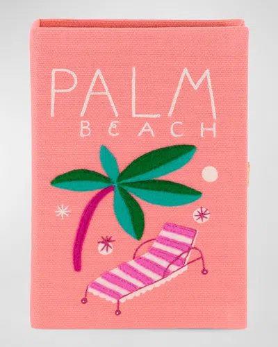 Olympia Le-tan Small Palm Beach Book Clutch Bag In Peony