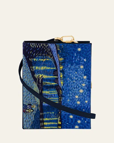 Olympia Le-tan The Starry Night By Van Gogh Book Clutch Bag In Caban Latim