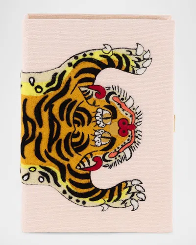 Olympia Le-tan Tiger Book Clutch Bag In Black