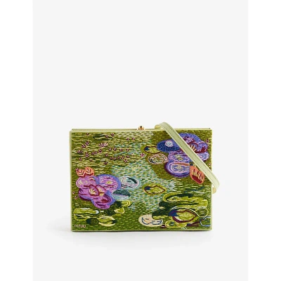 Olympia Le-tan Waterlilies Cotton, Wool And Silk-blend Clutch Bag In Mousse Latim