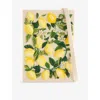 Olympia Le-tan Womens Champagne  X Tiphaine De Bodman Lemon Embroidered Book Cotton-blend Clutch Bag