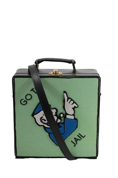 Olympia Le-tan Womens Go To Jail Board Game Shoulder Bag Handbag Green