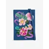 Olympia Le-tan Womens Indigo Latim Camelias Cotton-blend Clutch Bag