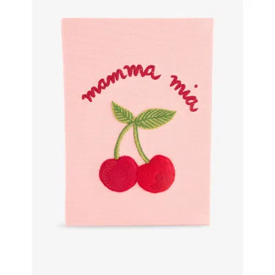 Olympia Le-tan Womens Rose Tex Mamma Mia Embroidered Book Cotton-blend Clutch Bag