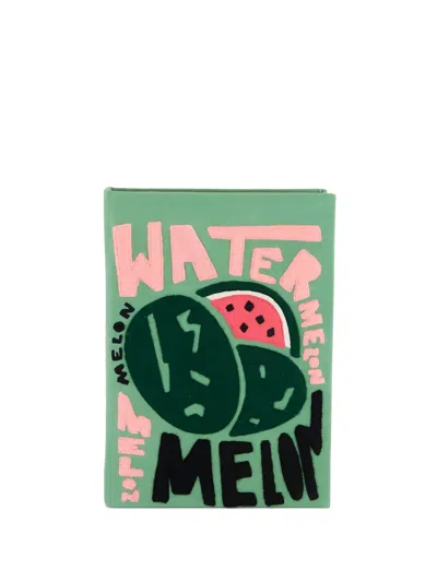 Olympia Le-tan X Fox & Velvet Watermelon Book Clutch Bag In Green