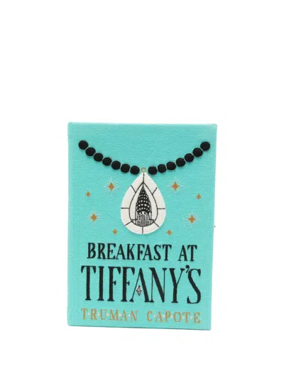 Olympia Le-tan Breakfast At Tiffany's Embroidered Clutch Bag In Blue