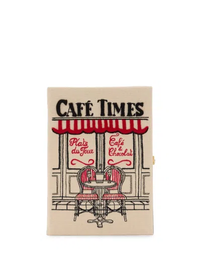 Olympia Le-tan Café Times Embroidered Clutch Bag In Neutral