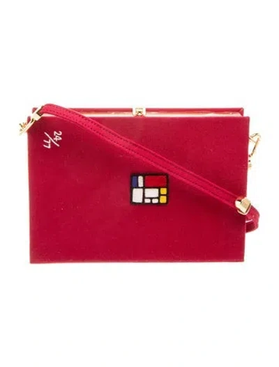 Pre-owned Olympia Le-tan Canvas Crossbody Bag In Red