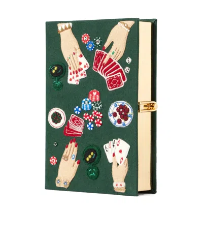 Olympia Le-tan Cards Embroidered Canvas Clutch In Multi