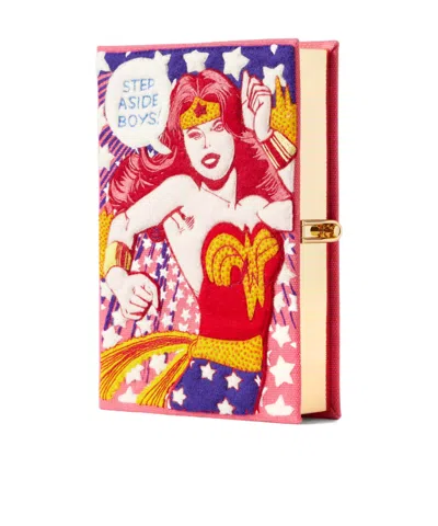 Olympia Le-tan Cartoon Embroidered Clutch In Red