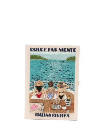 Olympia Le-tan Dolce Far Niente Embroidered Clutch Bag In Neutral