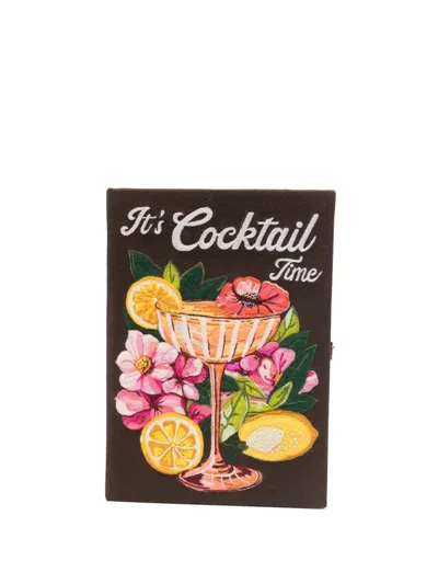 Olympia Le-tan Embroidered Book Clutch Bag In Brown