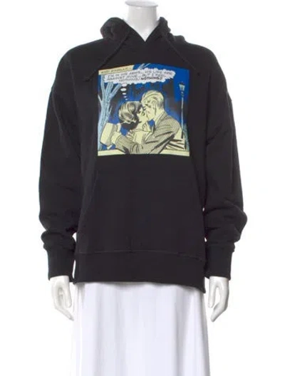 Pre-owned Olympia Le-tan Graphic Print Crew Neck Sweater In Black