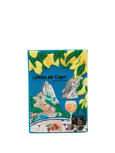 Olympia Le-tan Lettres De Capri Embroidered Clutch Bag In Multi