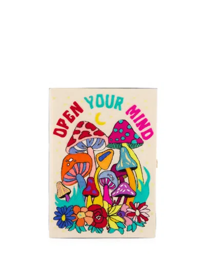 Olympia Le-tan Open Your Mind Embroidered Book Clutch Bag In Multi