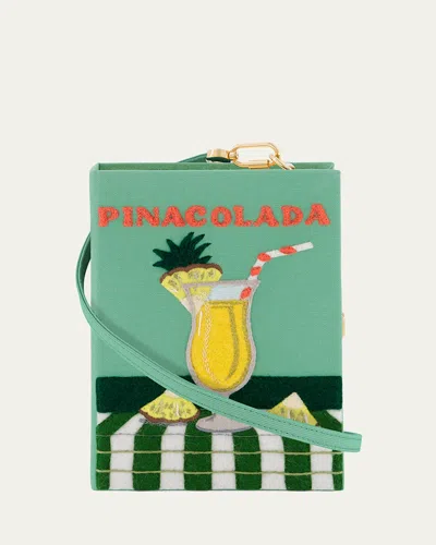 Olympia Le-tan Pina Colada Book Clutch Bag With Strap In Green