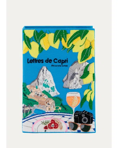 Olympia Le-tan Voyages Lettres De Capri Book Clutch Bag In Sea