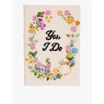 Olympia Le-tan Womens Angel I Do Embroidered Book Clutch Bag
