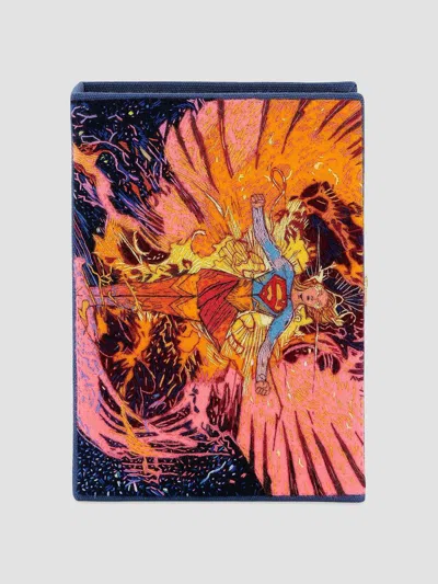 Olympia Le-tan X Warner Brothers Super Girl Book Clutch In Ocean