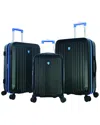 Olympia Usa Amari 3pc Expandable Luggage Set In Black