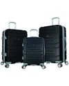 Olympia Usa Monaco 3pc Expandable Luggage Set In Black
