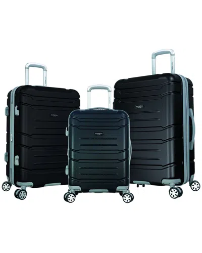Olympia Usa Monaco 3pc Expandable Luggage Set In Black