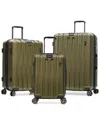Olympia Usa Sidewinder 3pc Expandable Luggage Set In Green