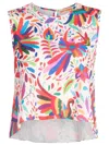 Olympiah Abstract-print Sleeveless Blouse In White