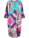 Olympiah Colour-block Patchwork Cotton-blend Kimono In Multicolour