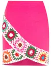 Olympiah Crochet-trim Wrap Mini Skirt In Pink