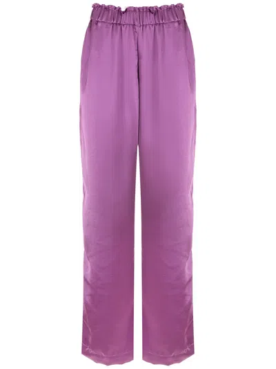 Olympiah Elasticated Wide-leg Trousers In Purple