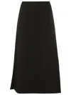 Olympiah Fenda Side-slit Midi Skirt In Black