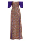 Olympiah Floral-embroidered Off-shoulder Gown