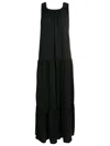 Olympiah Flow Tiered Maxi Dress In Black