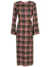 Olympiah Folk Checkered Shirt Dress In Multicolour