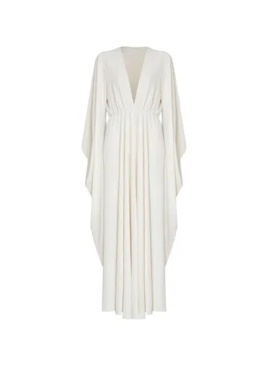 Olympiah Mangas V-neck Maxi Dress In White