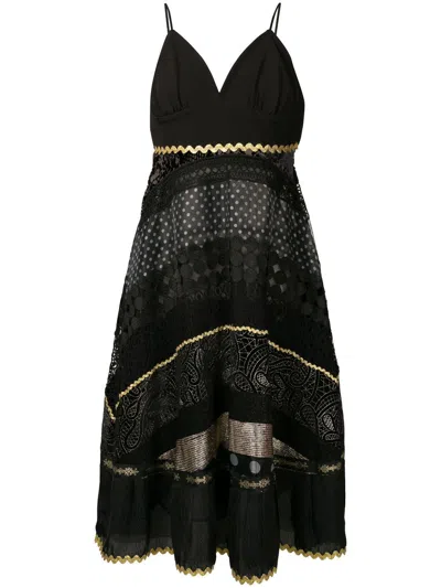 Olympiah Mix Print Sleeveless Midi Dress In Black