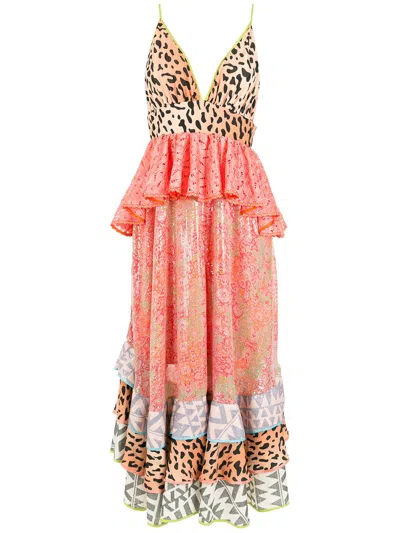 Olympiah Multi-print Tiered Ruffle Dress In Multicolour