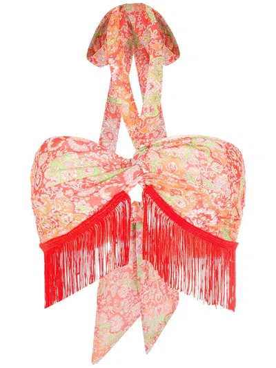 Olympiah Paisley-print Halterneck Top In Red